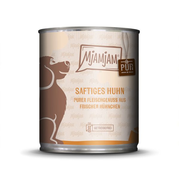 12x 800 g MjAMjAM puur vleesgenot sappige kip puur hondenvoer nat