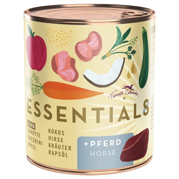 12x780g Terra Canis Essential 8+ Kip & Paard nat hondenvoer