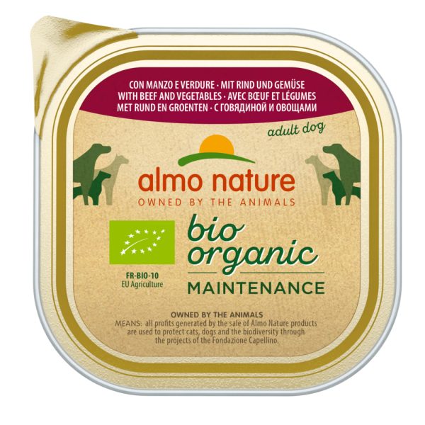 9x300g Almo Nature BioOrganic Maintenance Rund & Groenten Hondenvoer