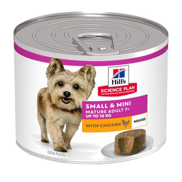 24x 200 g Hill's Science Plan Mature Small & Mini Mousse kip hondenvoer nat