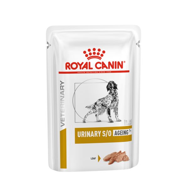 12x 85 g Royal Canin Veterinary Canine Urinary S/O Ageing 7+ Mousse natvoer voor honden