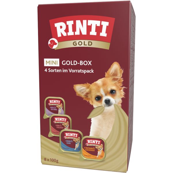 8x100g Gold Mini Mixpakket 4 Smaken Rinti Hondenvoer