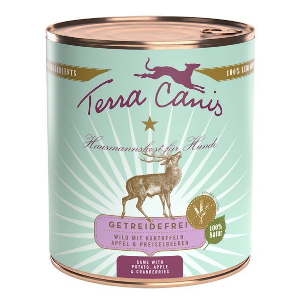 Terra Canis Graanvrij Voordeelpakket 12 x 800 g - Wild met aardappelen, appel en veenbessen