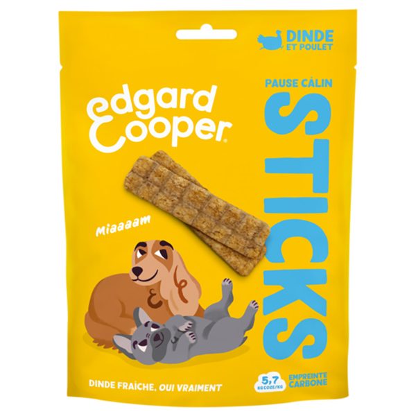 3 x 75 g Edgard & Cooper Dog Strips Kalkoen en Kip hondensnacks