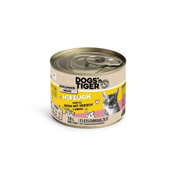 200g Dogs'n Tiger gourmet menu kip met hartjes natvoer voor katten