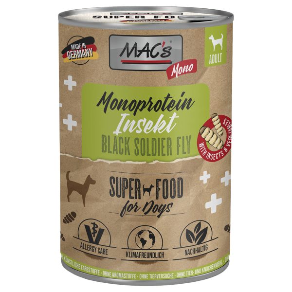24x375g MAC's Mono insecten natvoer voor honden