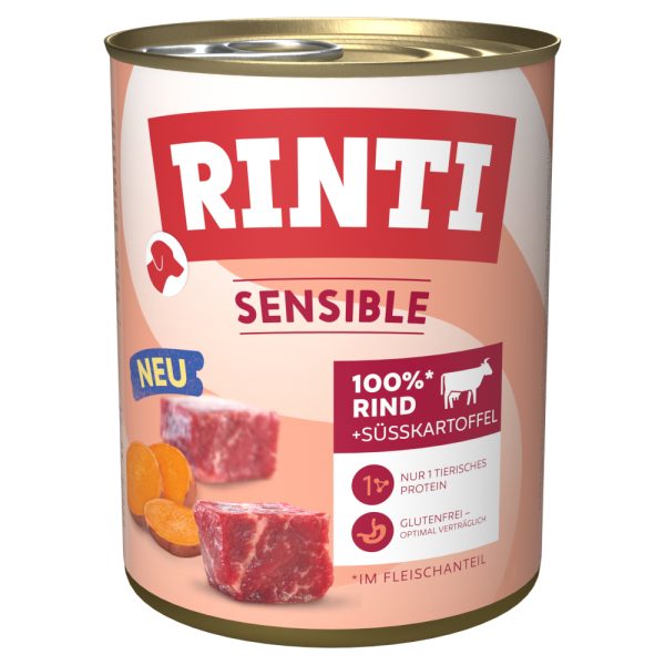 Rinti Sensible Gemengd Pakket 12 x 800 g Hondenvoer - Rund & Zoete aardappel