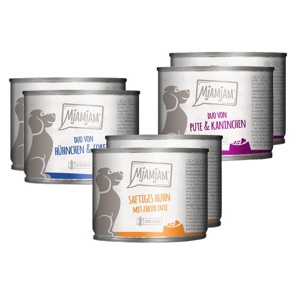 Voordeelpakket: 24x200g MjAMjAM Adult Dog Mix I (3 soorten) nat hondenvoer