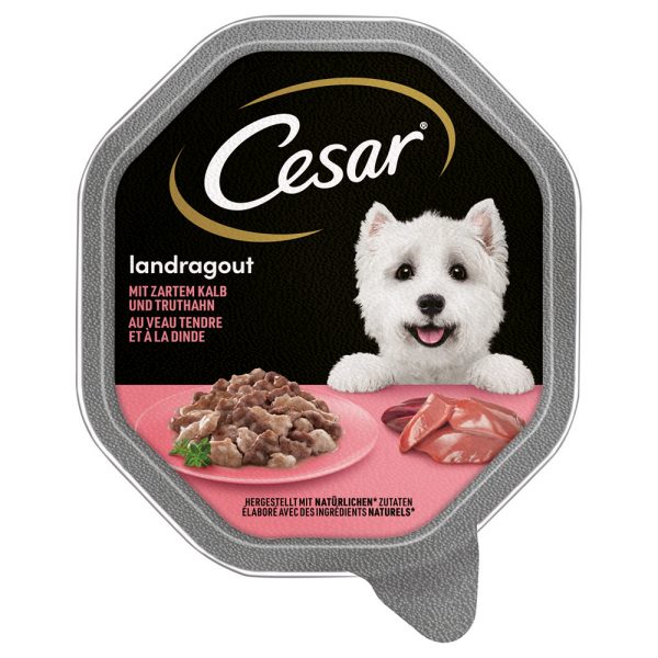 Megapack Cesar kuipjes 28 x 150 g - Landstoofpotje met kalfsvlees en kalkoen