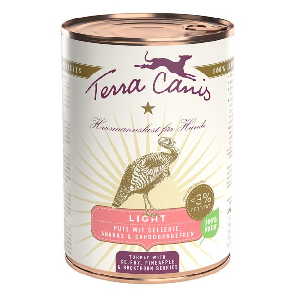 Terra Canis Light 6 x 400 g - Kalkoen met Selderij, Ananas & Duindoornbessen