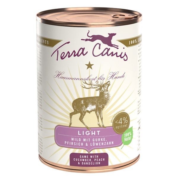 Terra Canis Light 6 x 400 g - Wild met Komkommer, Perzik & Paardenbloem