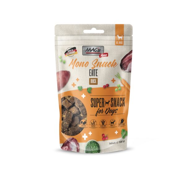 Voordeelpakket: 6x100g MAC's Dog Mono Snack Eend hondensnacks