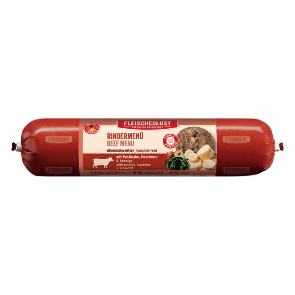 Voordeelpakket Fleischeslust 12 x 800 g - Classic: Rundvleesmenu met pastinaak, hazelnoot & zeewier
