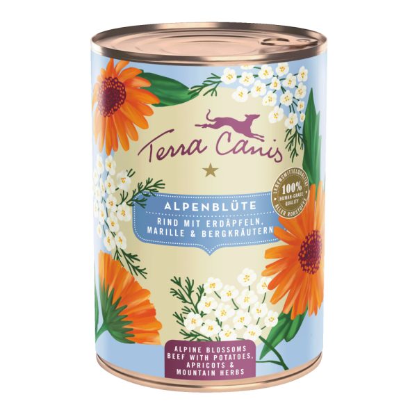 Voordeelpakket: 12x400g Terra Canis Menu Floralis Alpine Blossom: Rundvlees hondenvoer nat