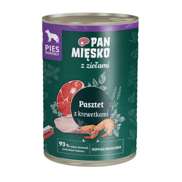 Voordeelpakket: 36x400g Pan Mięsko Dog Paté met garnalen natvoer voor honden