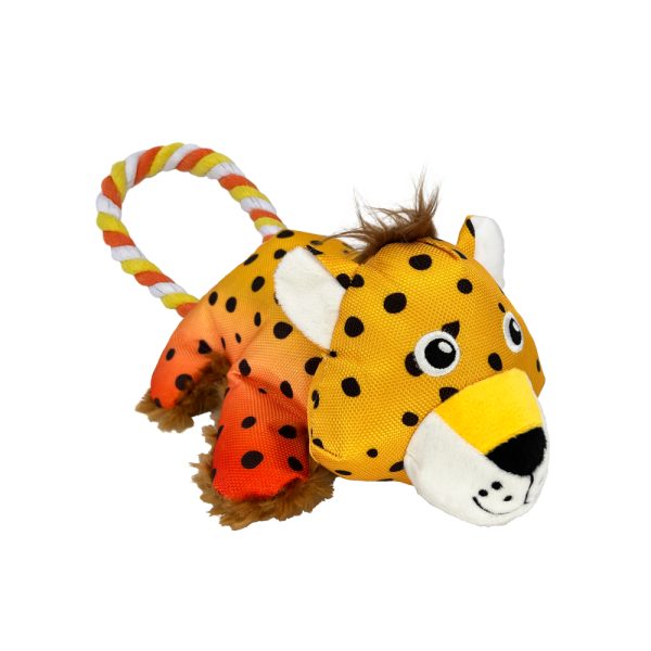 KONG Cozie Tuggz hondenspeeltje cheetah maat S/M: 26,7x14,6x8,9cm