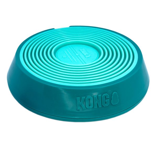 KONG Licks Spinz groenblauw hondenspeeltje, maat L: ca. Ø20,3x4,5cm