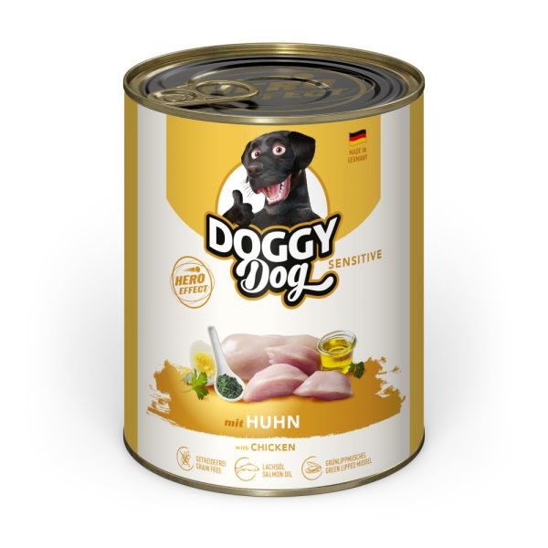 6x800g Doggy Dog Adult Sensitive met kip nat hondenvoer