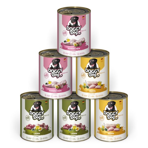 24x800g Doggy Dog Adult Sensitive Mix (3 soorten) nat hondenvoer