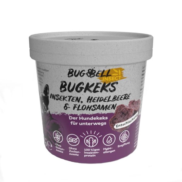 150g BugBell BugKeks insecten, bosbes & psyllium hondensnacks