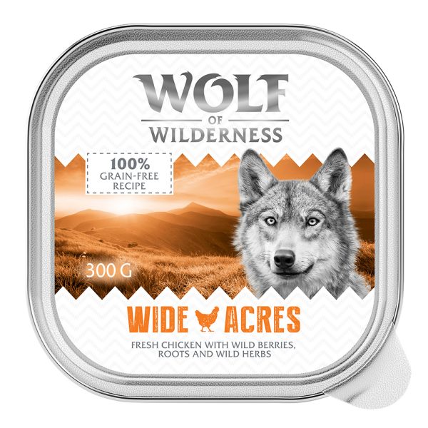 24x300g Adult Wide Acres Kip Wolf of Wilderness Hondenvoer