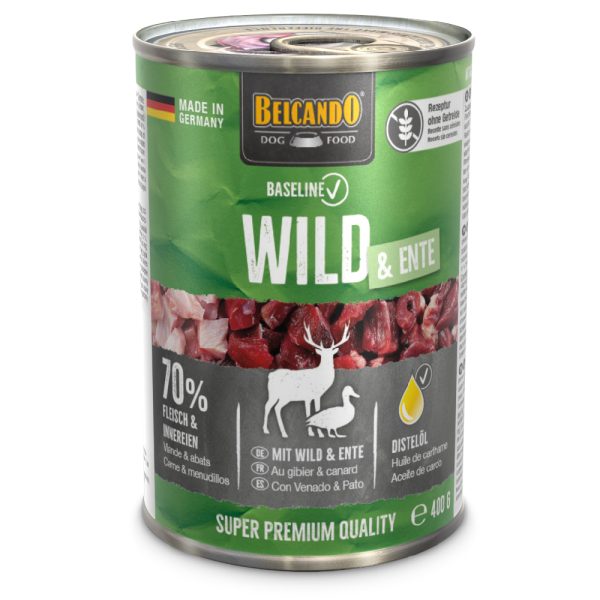Voordeelpakket: 24x400g Belcando Baseline Wild & Eend natvoer voor honden