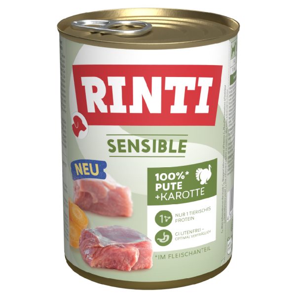 Rinti Sensible 6 x 400 g - Kalkoen & Wortel