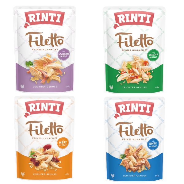 24 x 100 g Rinti Filetto Zakjes in Gelei Mix 4 soorten