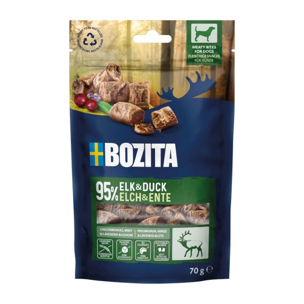 Voordeelpakket: 2x70g Bozita Meaty Bites Eland Eend hondensnacks