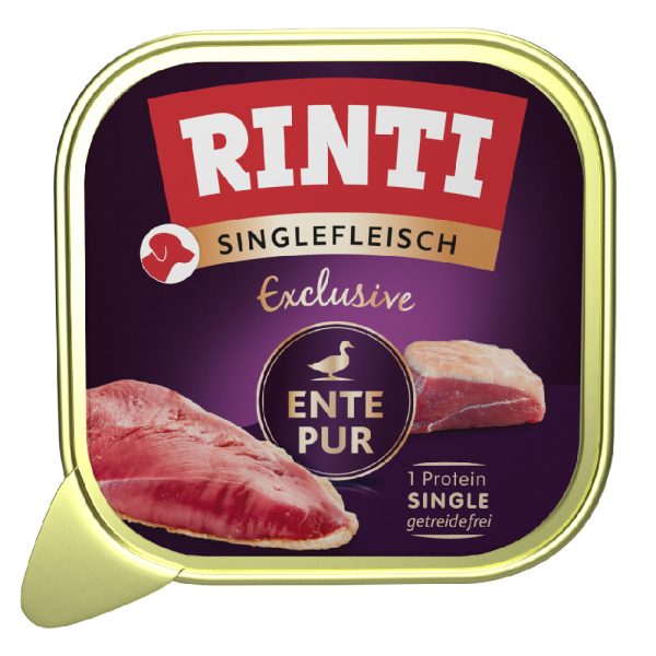 10x150g RINTI Single Meat Exclusief Eend nat hondenvoer