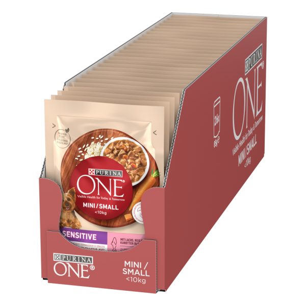 26 x 85 g Purina ONE Mini Sensitive natvoer voor honden