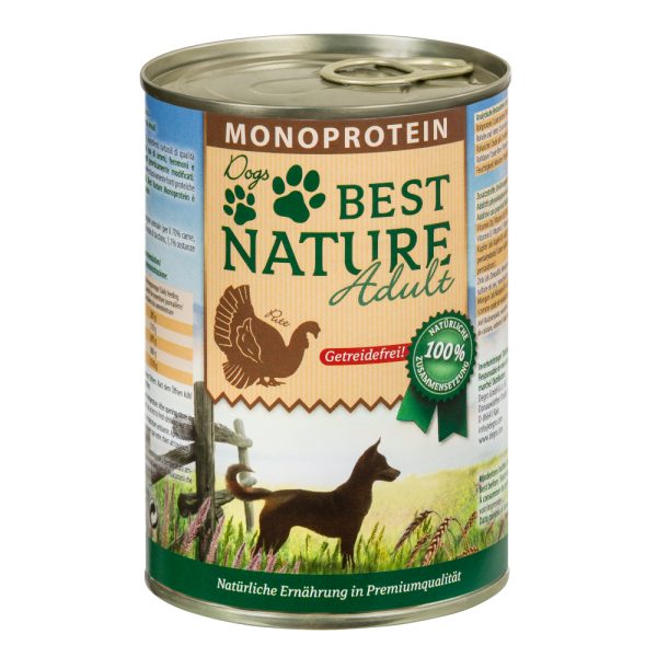 6x 400g Best Nature Adult Hond Monoproteïne kalkoen natvoer