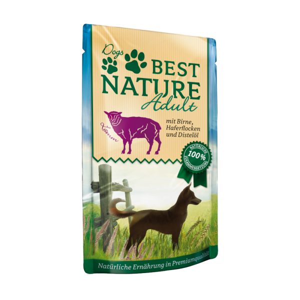 12x 150g Best Nature hondenvoer lam & peer natvoer voor honden