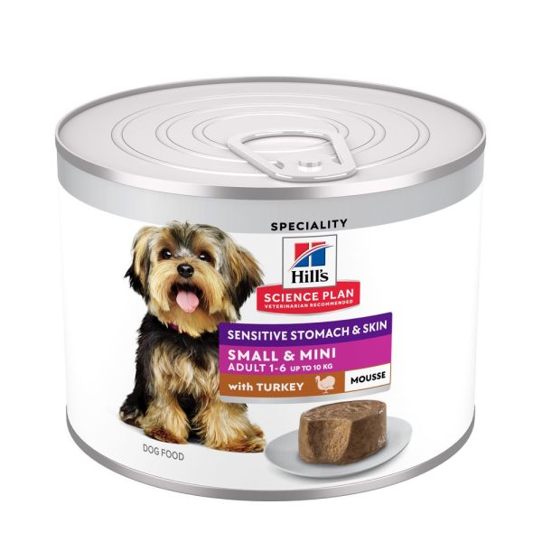 12x 200g Hill's Science Plan Gevoelige Maag & Huid Klein & Mini Mousse Kalkoen natvoer voor honden