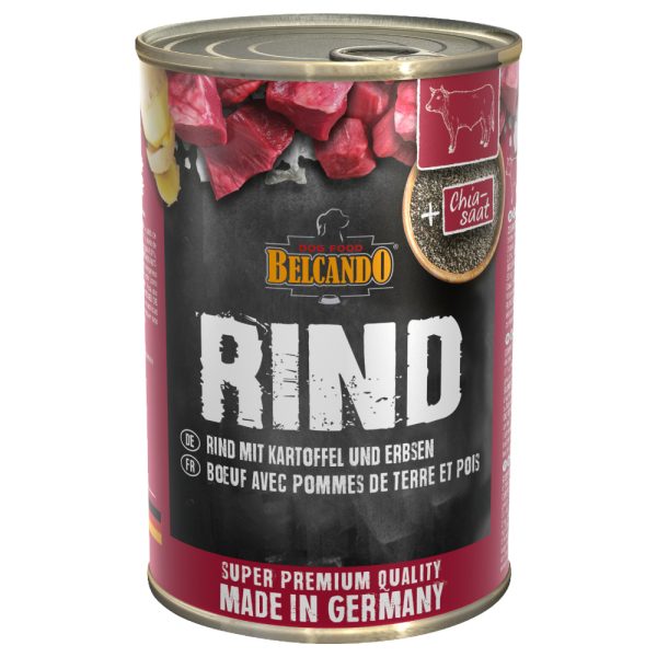 24x400g Super Premium Rund met aardappel & erwten Belcando Hondenvoer