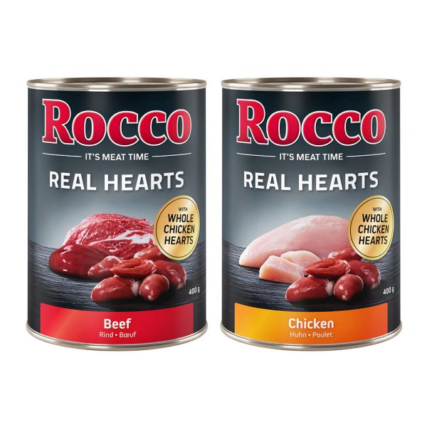 24x400g Real Hearts 2 verschillende smaken Rocco Hondenvoer