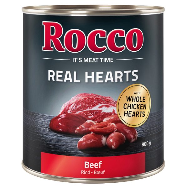 6x800g Real Hearts Rund met hele Kippenharten Rocco Hondenvoer