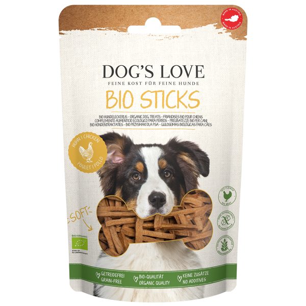 150g Dog's Love biologische sticks met biologische kip hondensnacks