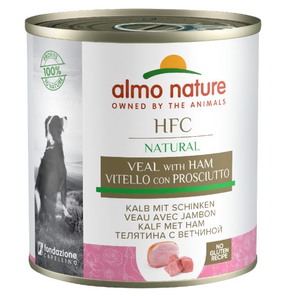 6 x 280 g  Almo Nature Classic Kalf met Ham (290 g)  Hondenvoer
