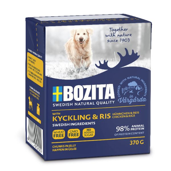 Bozita Hapjes in Gelei 24 x 370 g Hondenvoer - Kip & Rijst