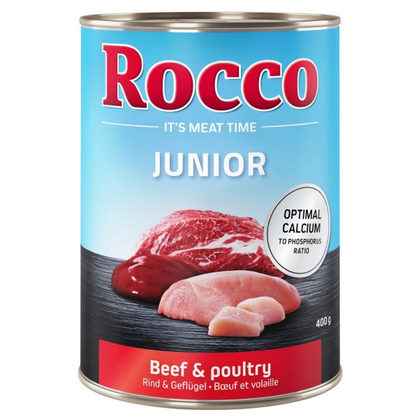 6x400g Junior Rund + Calcium Rocco Hondenvoer