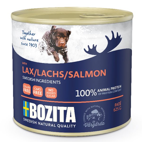 6x625g Paté Blik met Zalm Bozita Hondenvoer