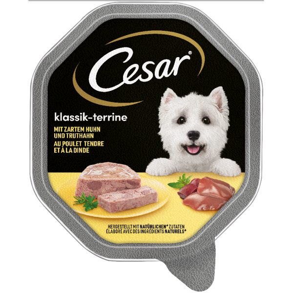 14x150g Klassieker Kip en Kalkoen Cesar Hondenvoer Multipack
