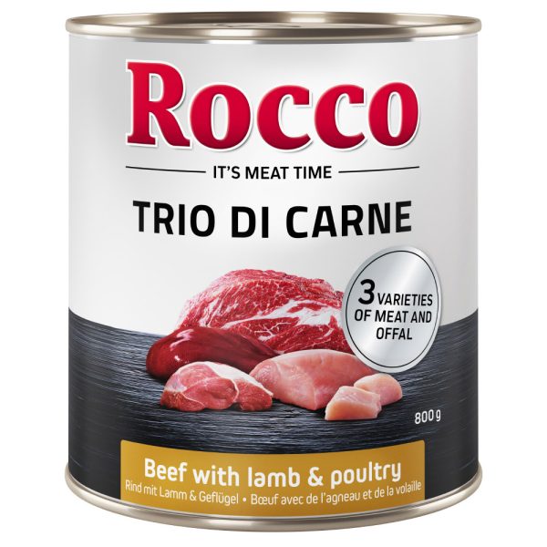 24x800g Trio di Carne Rund, Lam & Gevogelte Rocco Hondenvoer