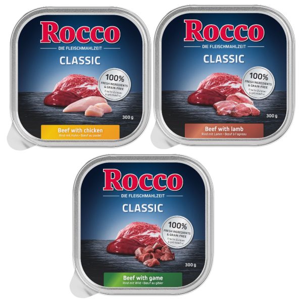 27x300g Gemengd Pakket (Lam, Kip, Wild) Rocco Classic Hondenvoer