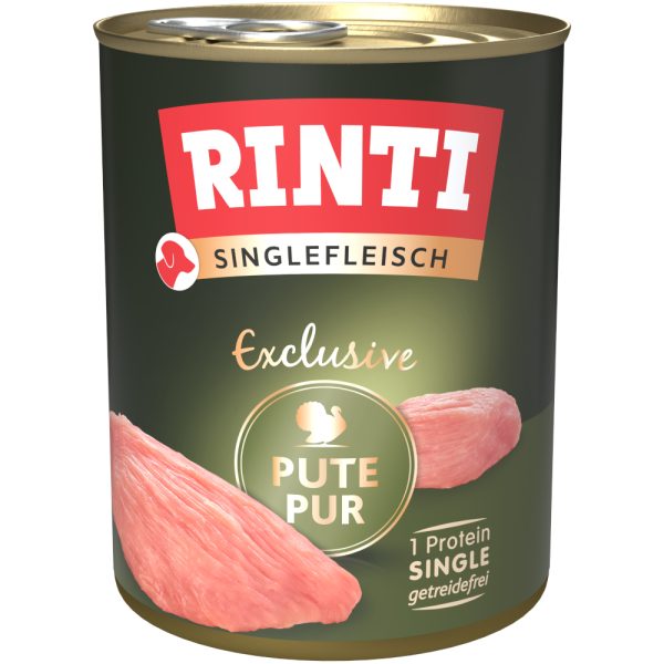 RINTI Singlefleisch 6 x 800 g Hondenvoer - Puur Kalkoen