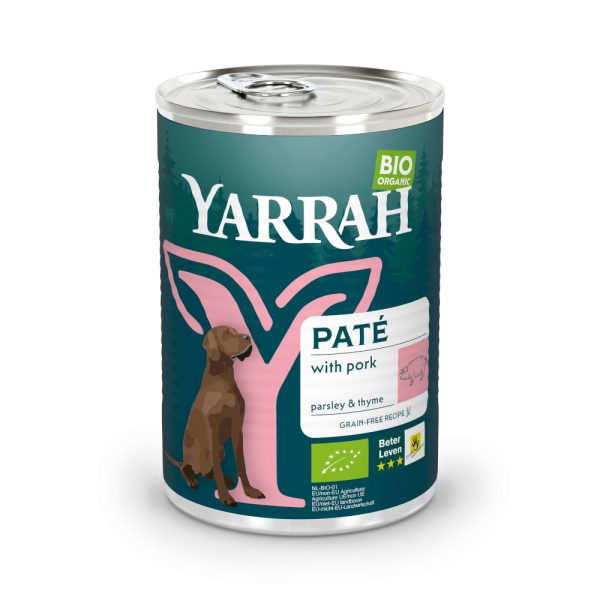 12x400g Bio Paté met Varken Graanvrij Yarrah Hondenvoer