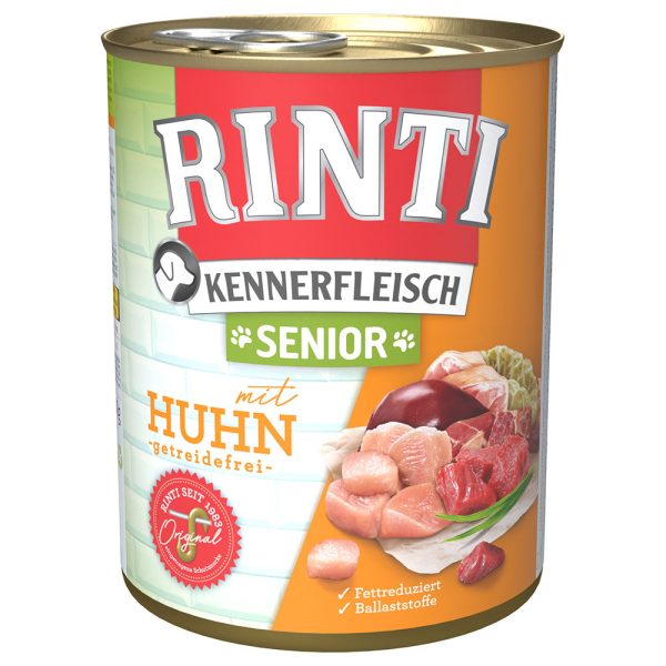 6x800g Senior "Kennerfleisch" Kip RINTI Hondenvoer