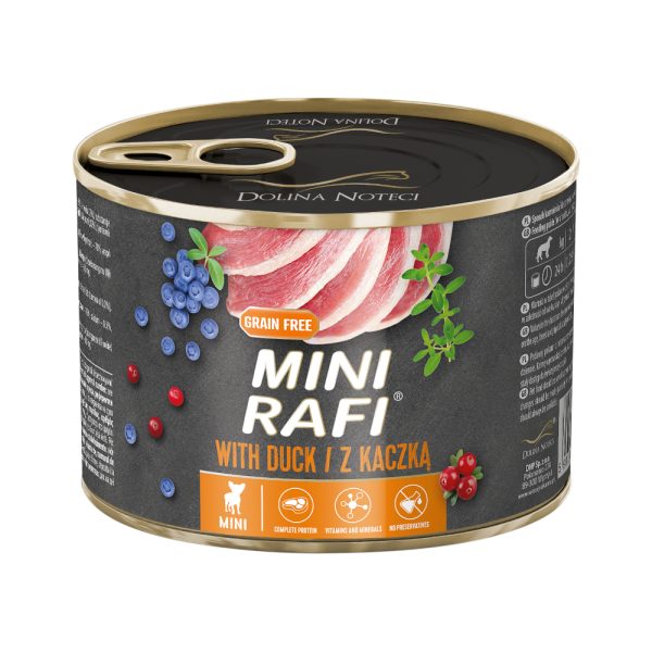 Dubbelpak 24x185g Rafi Mini met eend natvoer voor honden