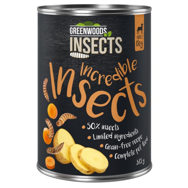 Greenwoods Insects Insecten met Aardappel en Wortel Hondenvoer 24 x 375 g